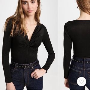 ASTR the Label black metallic Reese thong bodysuit